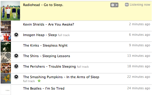 My insomnia playlist